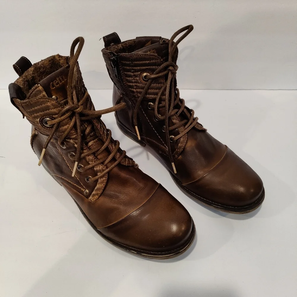 Cetti Men's Leather Combat boots